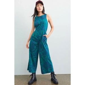 Anthropologie Porridge Corisana Green Wide Leg Jumpsuit One Piece Size 0 Petite